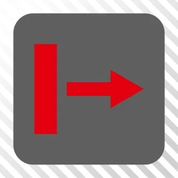Pull Right Rounded Square Button Illustrazione stock