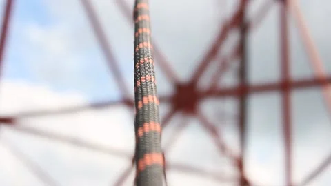 Pull the rope in the summer to jump Stock Footage 130737321