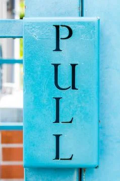 Pull sign Stock Photos