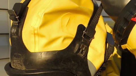 Pull tight mask protective suit, chemical biological protection(2) Video stock 49071248