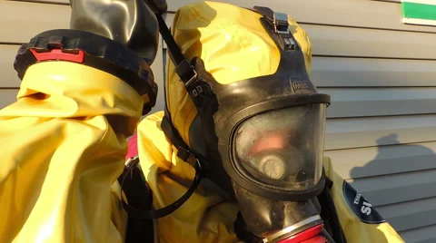 Pull tight mask protective suit, chemical biological protection Видео 49071273
