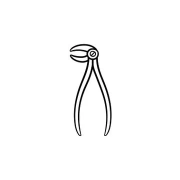 Pull the tooth hand drawn outline doodle icon. Illustrazione stock