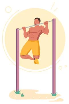 Pull-ups Calisthenics Bodyweight Exercise Stock Illustration