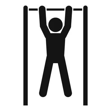 Pull-ups on the horizontal bar icon, simple style イラスト素材
