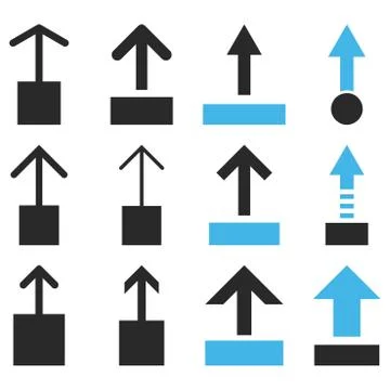 Pull Up Vector Flat Icon Set Stock Illustration