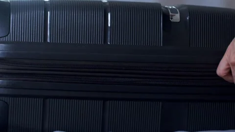 Pull the zipper, smooth and strong, won’t be open, won’t go wrong Stock Footage 293430933