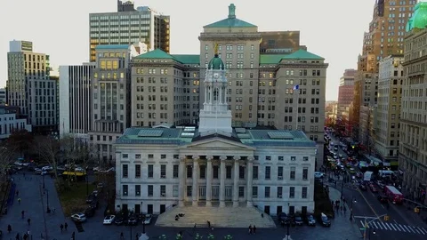 Pullback Shot of Brooklyn Borough Hall Stock-Footage 83600621