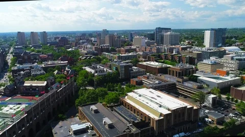 Pullback Shot of University of Pennsylvania Athletic Facilities Stock Footage 111595204
