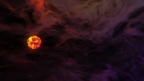 A pullback from a star within the nebula Stock Footage 188585602