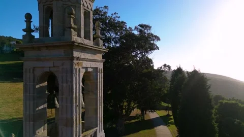 Pullback From Trees To Church Bell Tower Stock Footage 229239432