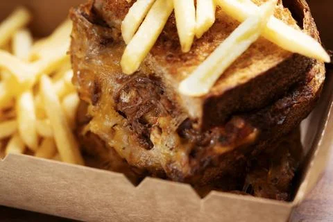 Pulled beef sandwich Stock Photos