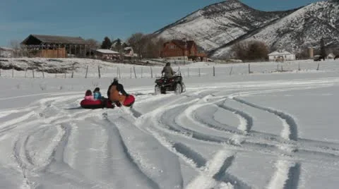 Pulled behind the 4wheeler. Stock Footage 16484268