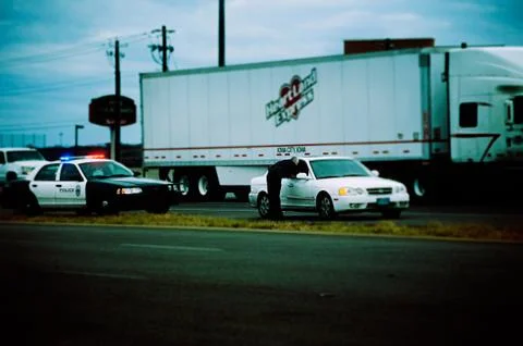 Pulled Over by a Cop Stock Photos