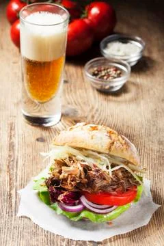 Pulled pork in a bun Stock Photos