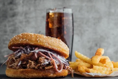 Pulled pork burger Stock Photos