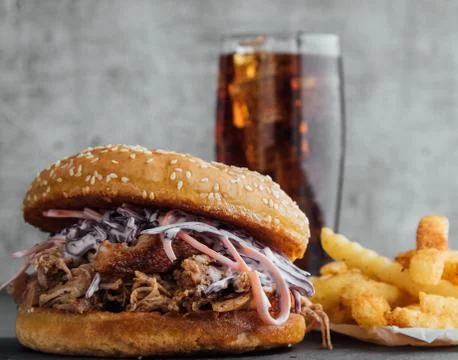 Pulled pork burger Stock Photos