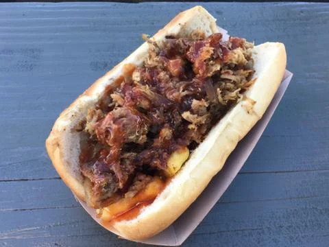 Pulled Pork Hot Dog Stock Photos