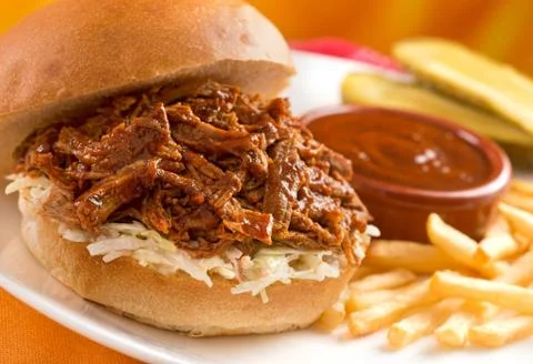Pulled pork sandwich Stock Photos