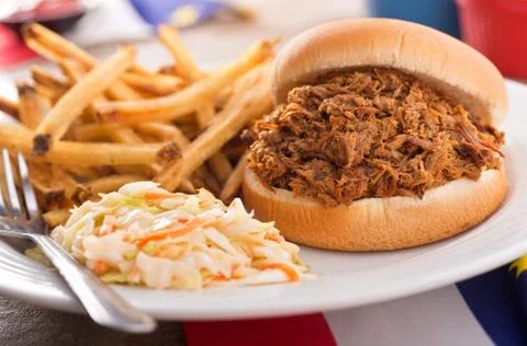 Pulled pork sandwich Stock Photos
