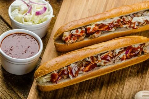Pulled pork sandwich Stock Photos