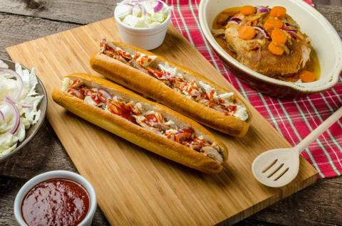 Pulled pork sandwich Stock Photos