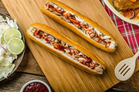 Pulled pork sandwich Stock Photos