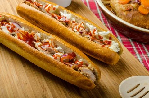 Pulled pork sandwich Stock Photos