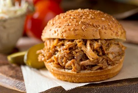 Pulled Pork Sandwich Stock Photos
