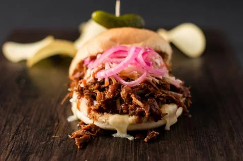 Pulled pork sandwich Stock Photos