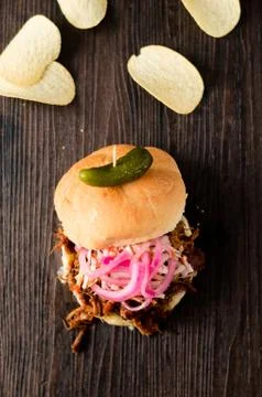 Pulled pork sandwich Stock Photos