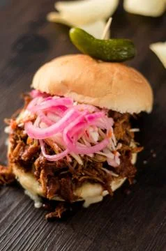 Pulled pork sandwich Stock Photos