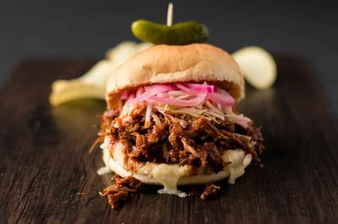 Pulled pork sandwich Stock Photos