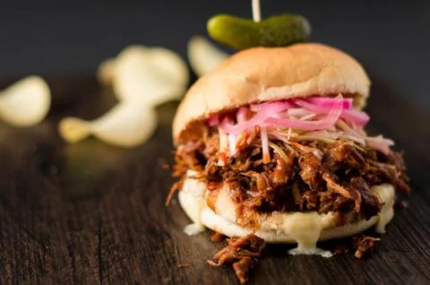 Pulled pork sandwich Stock Photos