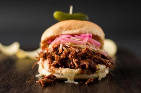 Pulled pork sandwich Stock Photos