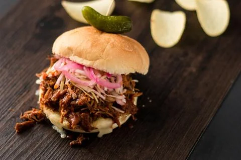 Pulled pork sandwich Stock Photos