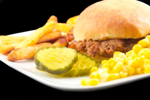 Pulled pork sloppy joe Stock Photos