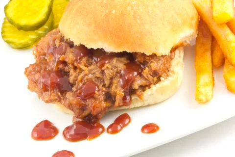 Pulled pork sloppy joe Stock Photos