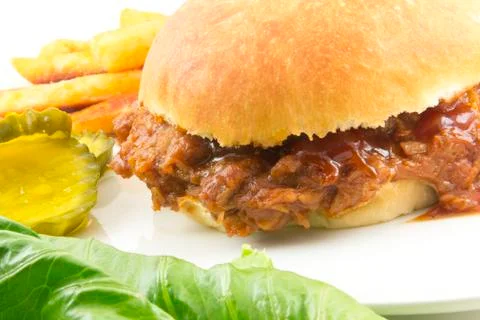 Pulled pork sloppy joe Stock Photos