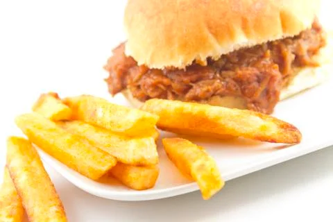 Pulled pork sloppy joe Stock Photos