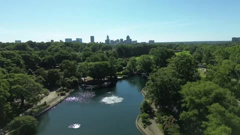 Pullen Park Lake Flyover Stock Footage 314687299