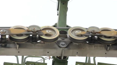 Pullery off cable car  Stock Footage 40528464