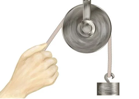 Pulley and hand Stock Illustration