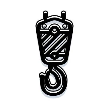 Pulley block lifting hook for heavy construction equipment Illustration