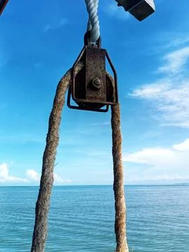 The pulley is installed as a tool that really helps. Stock Photos