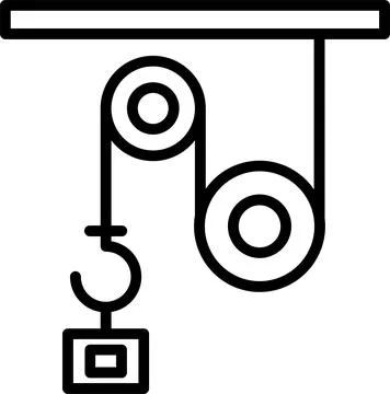 Pulley Line Icon Design Stock Illustration