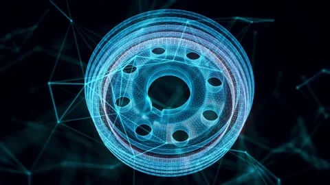 Pulley pump hologram Close up Stock Footage 155247390