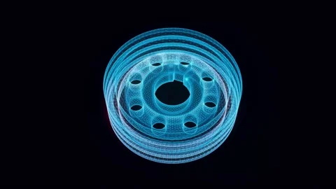 Pulley pump hologram Rotating Stock Footage 155248972