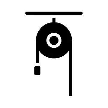 Pulley system icon. Concept of mechanics, physics, and engineering. Stock Illustration