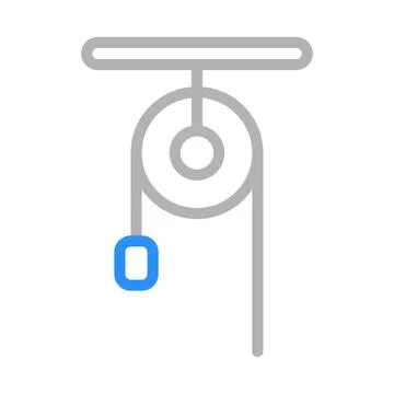 Pulley system illustration. Concept of physics, mechanics, and engineering. Stock Illustration