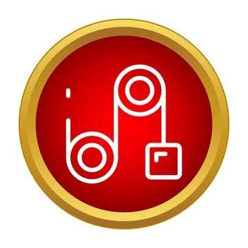 Pulley system lifting weight icon mechanics concept Stock Illustration